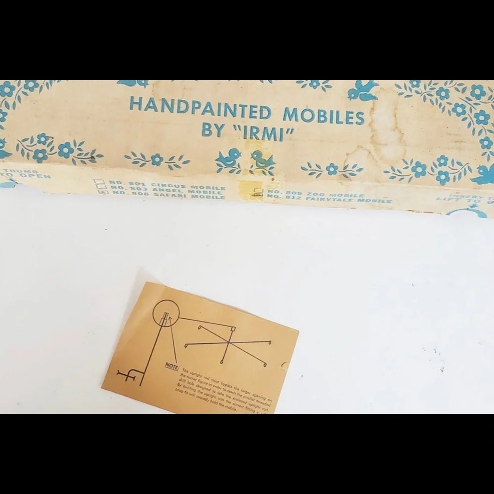 Vtg Irmi Wood Hand Painted Crib Mobile